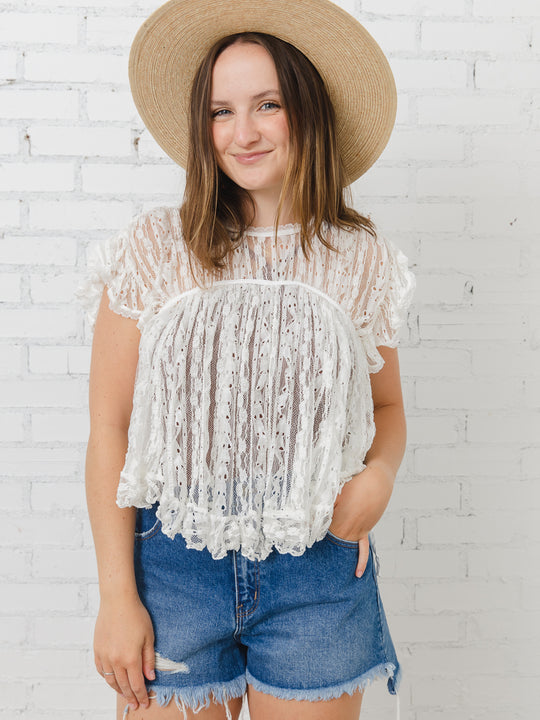 Free People Lucea Lace Top