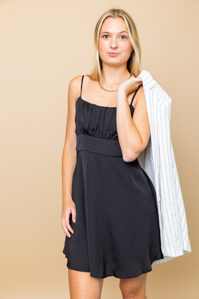 The Samantha Satin Halter Backless Dress