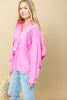 KARLIE Signature Solid Oversized Button Up