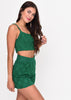 Green With Envy Knit Biker Shorts