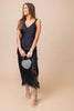 The Midnight Feather Maxi Dress