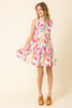 KARLIE Brushed Abstract Poplin Dress