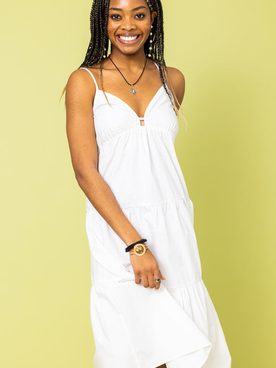 The Rise and Shine Tiered Midi Dress