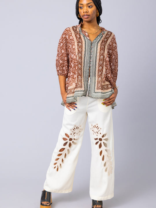 The Zola Cutwork Embroidered Pant