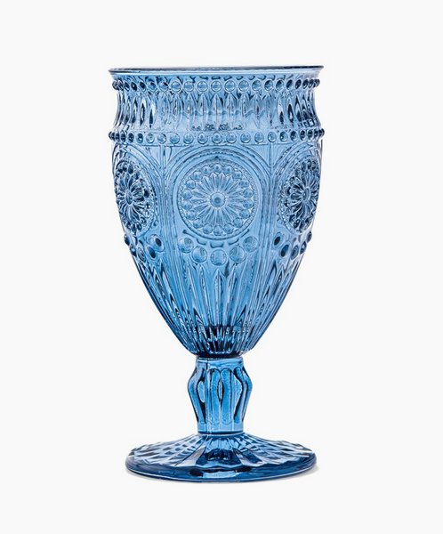 Vintage Style Pressed Glass Wine Goblet