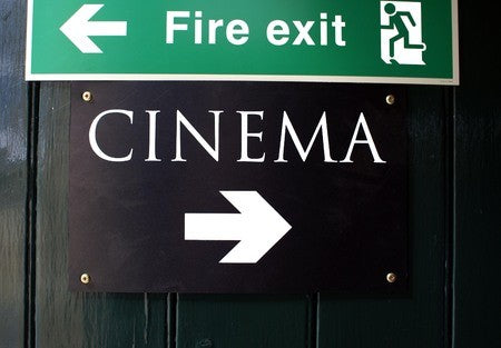 emergency exit sign in cinema | shop now at The Sign Shed