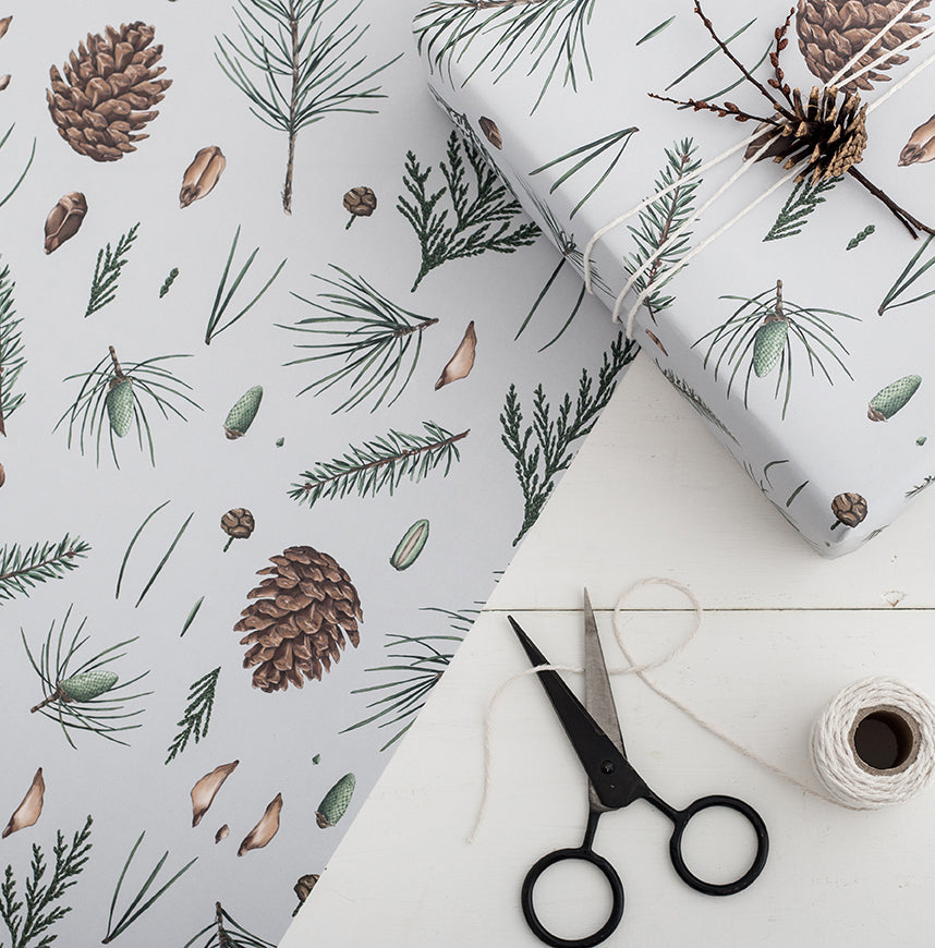 grey christmas gift wrap