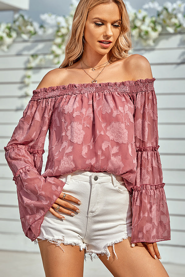 Off The Shoulder Frill Casual Tops