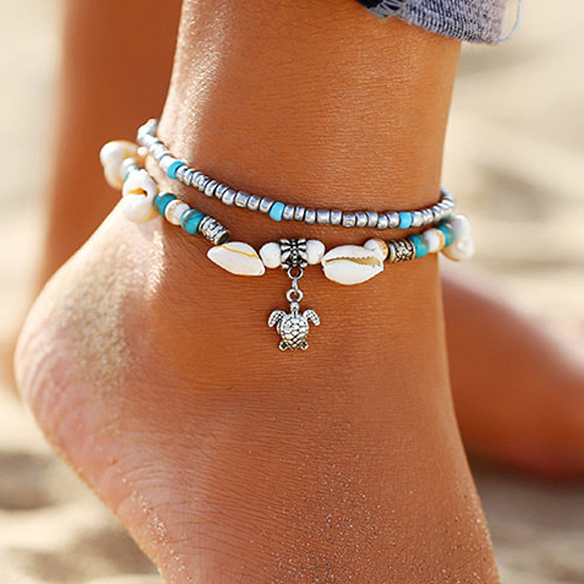 Shell Woven Cute Turtle Anklet