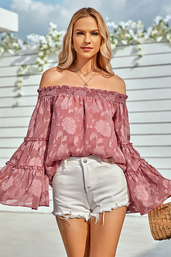 Off The Shoulder Frill Casual Tops