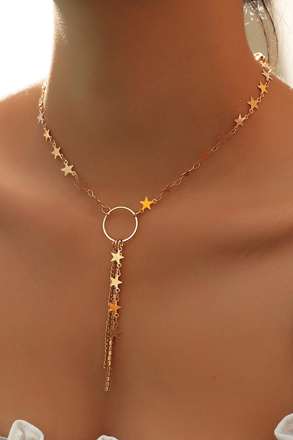 Star Tassel Decor Charm Necklace