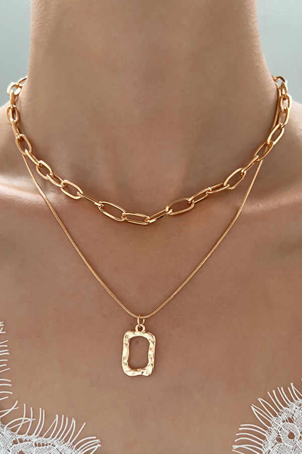 Double Cutout Square Necklace