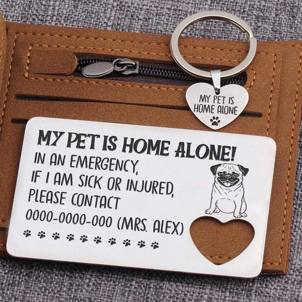 my pet is home alone wallet card