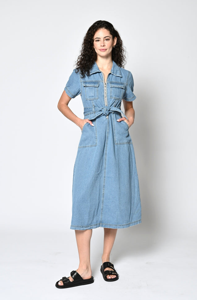 Freya Dress - WASHED BLUE