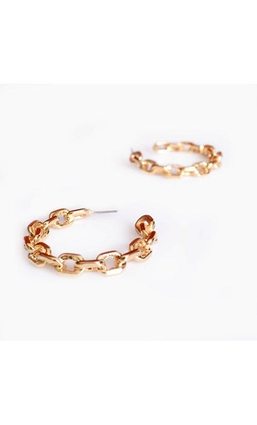 Tilly Chain Hoop Earrings - GOLD