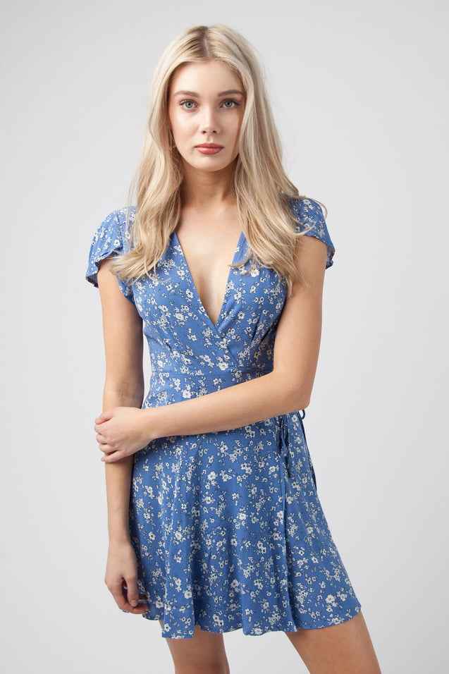 Lucy Wrap Dress - BLUE