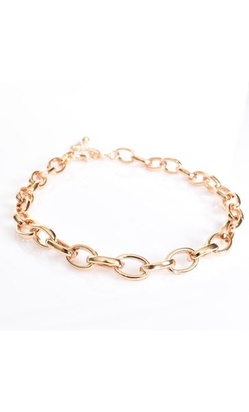 Rounded Link Chain Necklace - GOLD