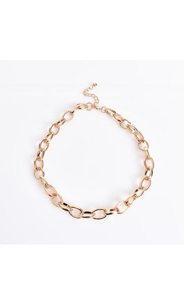 Rounded Link Chain Necklace - GOLD