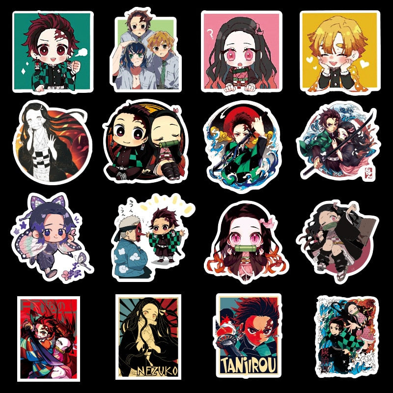 50 Pcs Kimetsu No Yaiba Demon Slayer Stickers Theanimesupply 