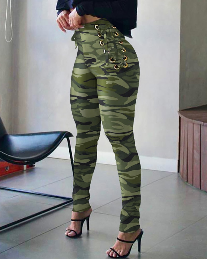 Vintage Elastic High Waist Casual Retro Pants