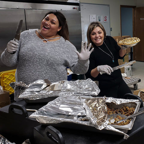 Barebones Employees Serve Thanksgiving To Roots Charter