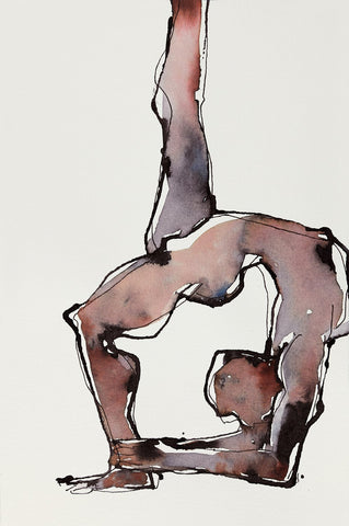 Yoga 10|S. Mark Rathinaraj- Pen and Ink on Paper, , 8.5 x 5.5 inches
