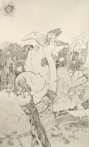 Beside of my dream 81|A. Vasudevan- Pen and ink on board, 2013, 30 x 22 inches