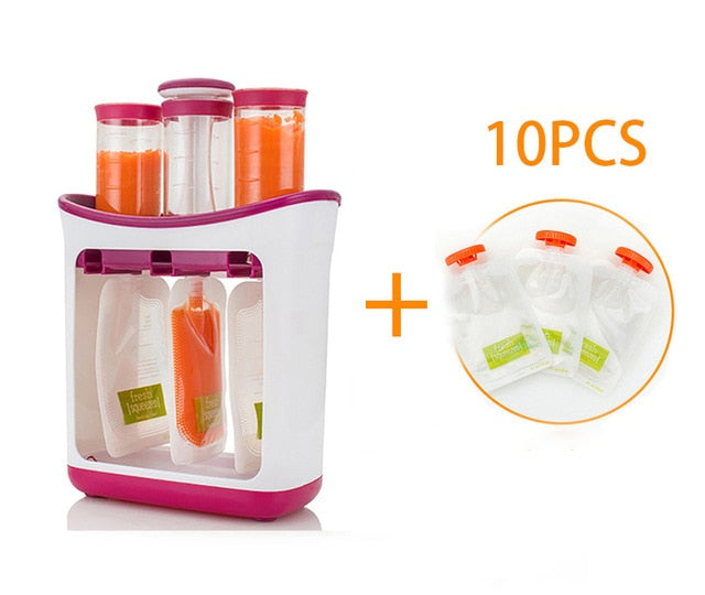 10Pcs Squeeze Pouches Fresh Squeezed Squeeze Station Baby Weaning Food