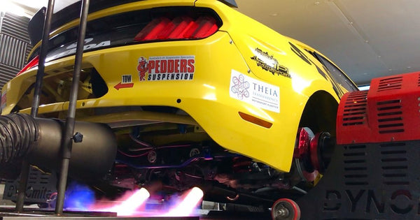 Fire breathing Steeda CAF Drift Mustang being tuned at MAP on hub dyno