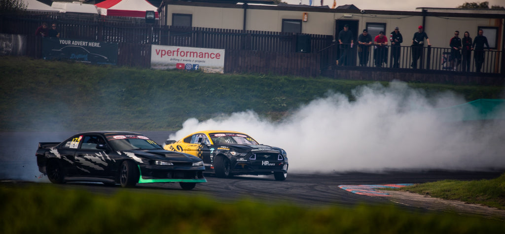 Steeda CAF Drift Mustang at Driftland Drift Cup 2019 competition run max angle Europe