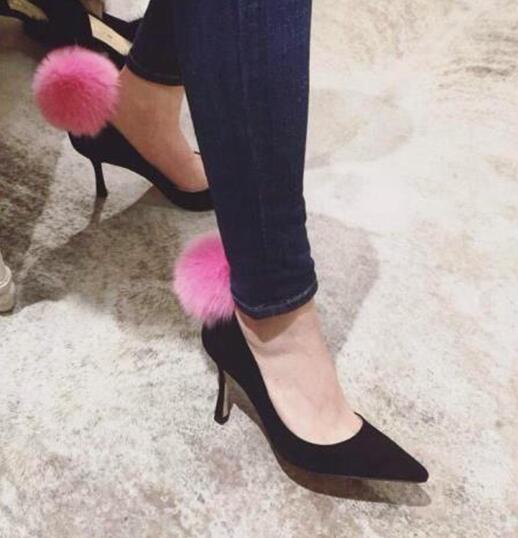 pink fur high heels