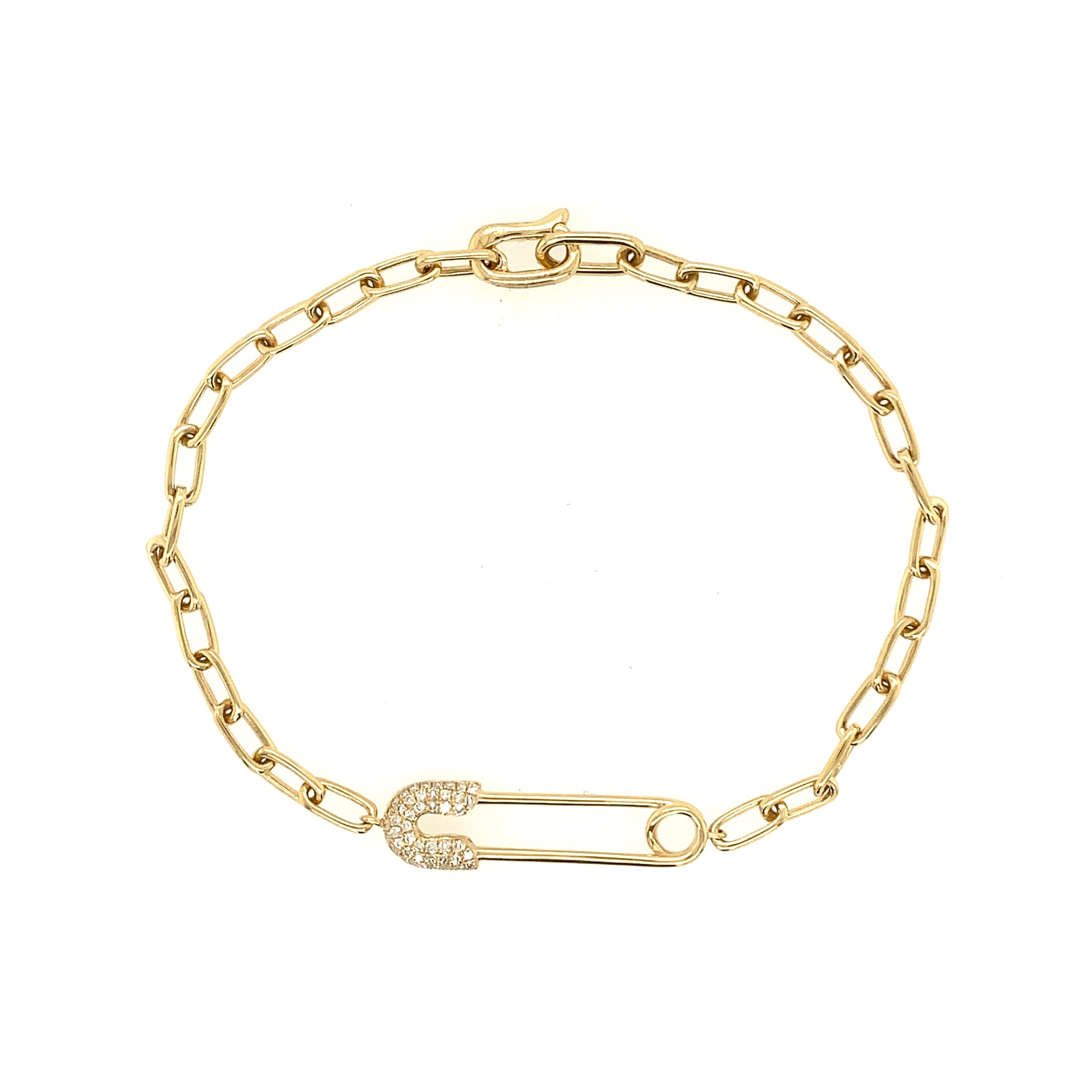 Diamond Safety Pin Bracelet