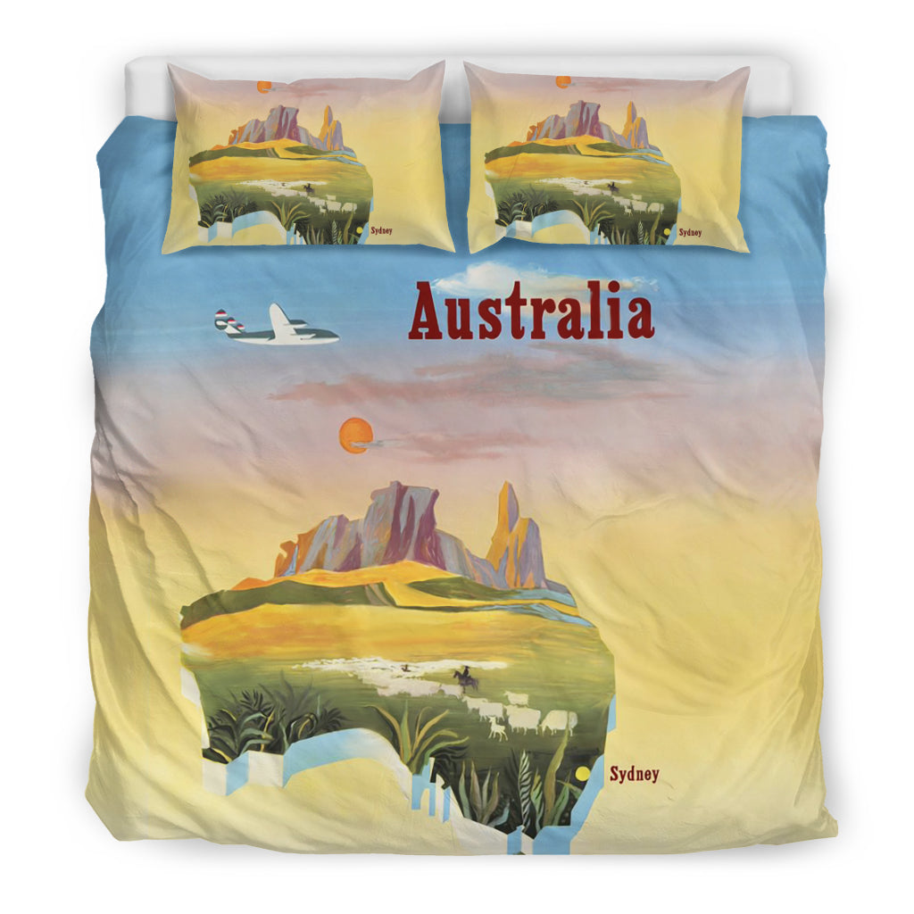 Australia Duvet Cover Set Map Poster 1st Australia