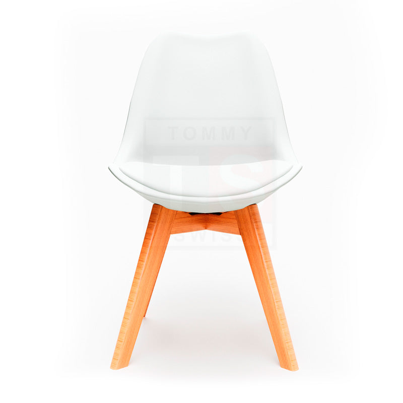 Set of 6 x Eames Inspired Eiffel DSW Padded Dining Chair (White)