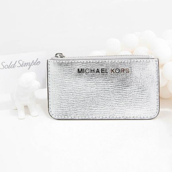 metallic michael kors wallet
