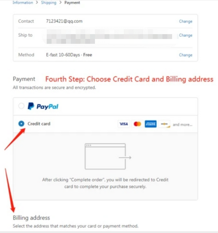 How to pay by credit card online - Fourth Step