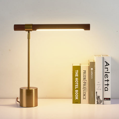 wood led table lamp