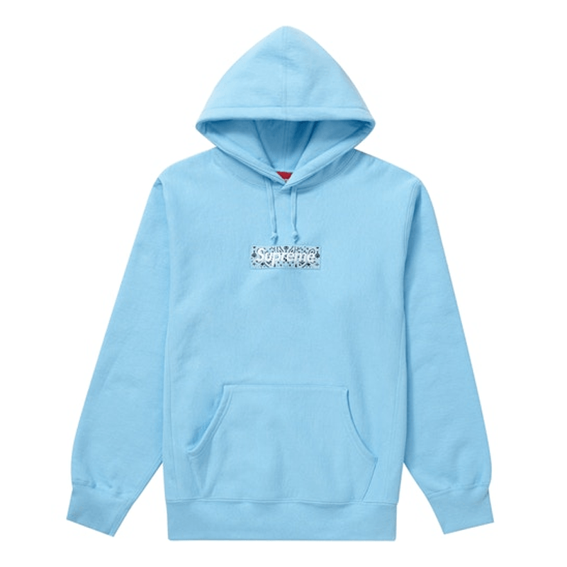 Supreme Bandana Box Logo Hooded Sweatshirt Light Blue – Preference