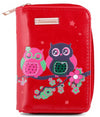 Kukubird Medium Purse 2 owl's on Branch - Red - Kukubird_UK