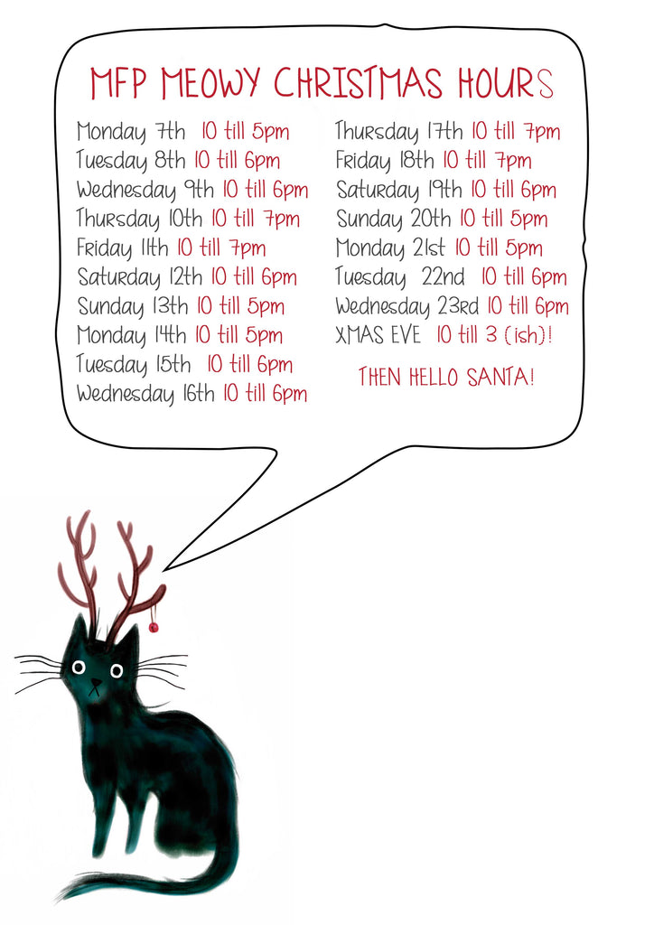 Christmas hours at Madame Fancy Pants