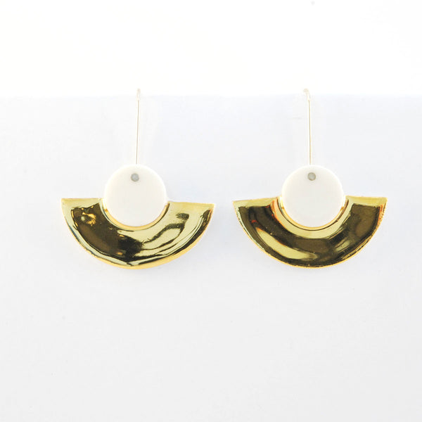 Gorgeous deco golden scallop earrings