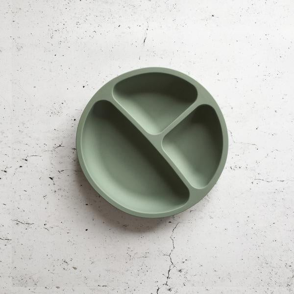 Silicone Divided Plate - Soft Moss