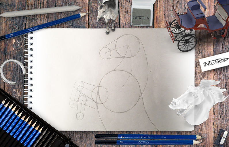 how to draw a horse face