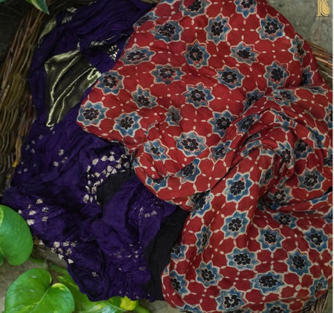 Ajrakh Silk Dupatta