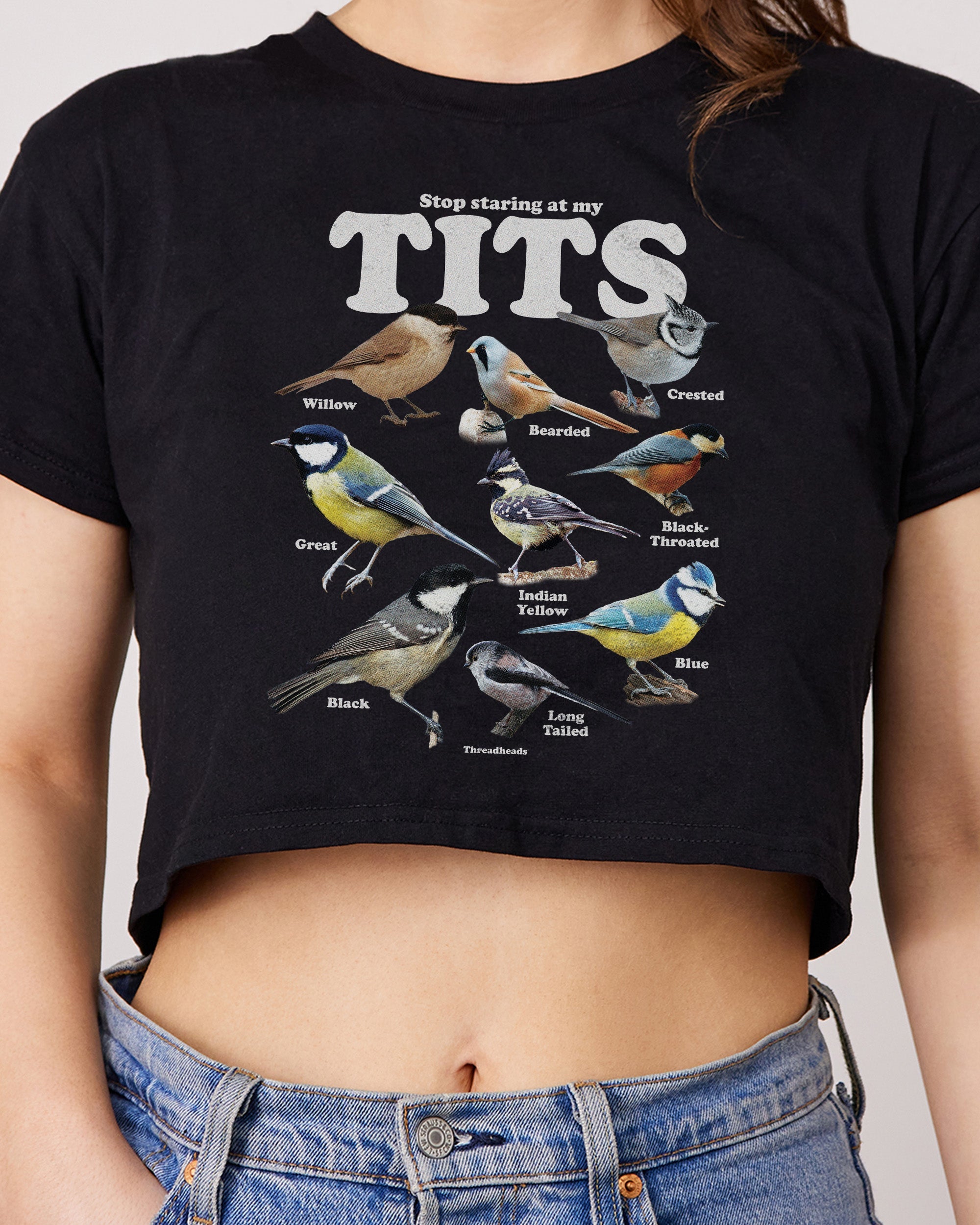 Stop Staring At My Tits Crop Tee Australia Online Black