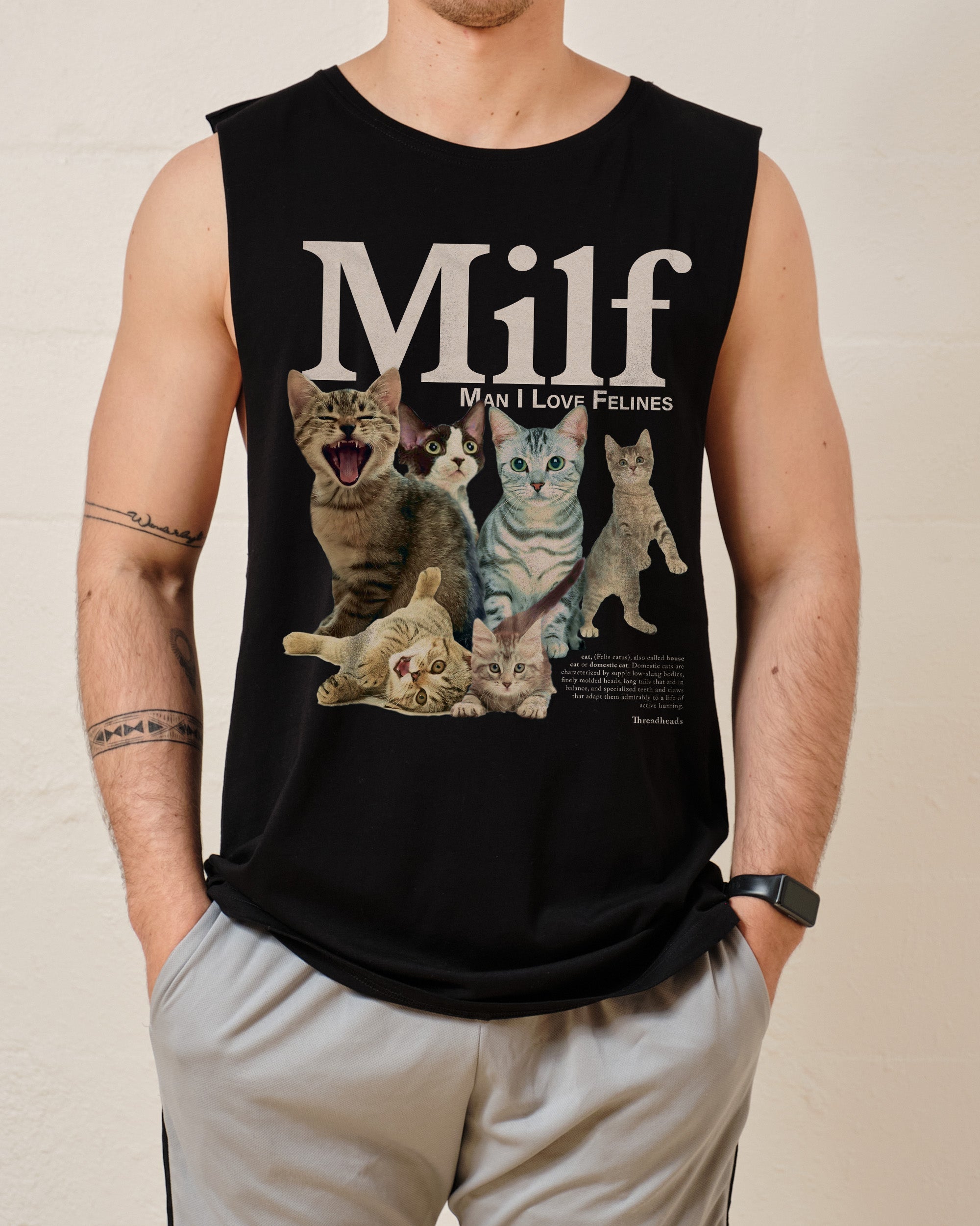 Man I Love Felines Tank Australia Online Black