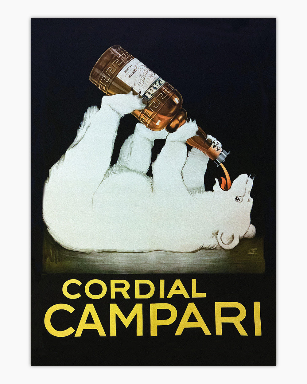 Campari Polar Bear Art Print #colour_Black