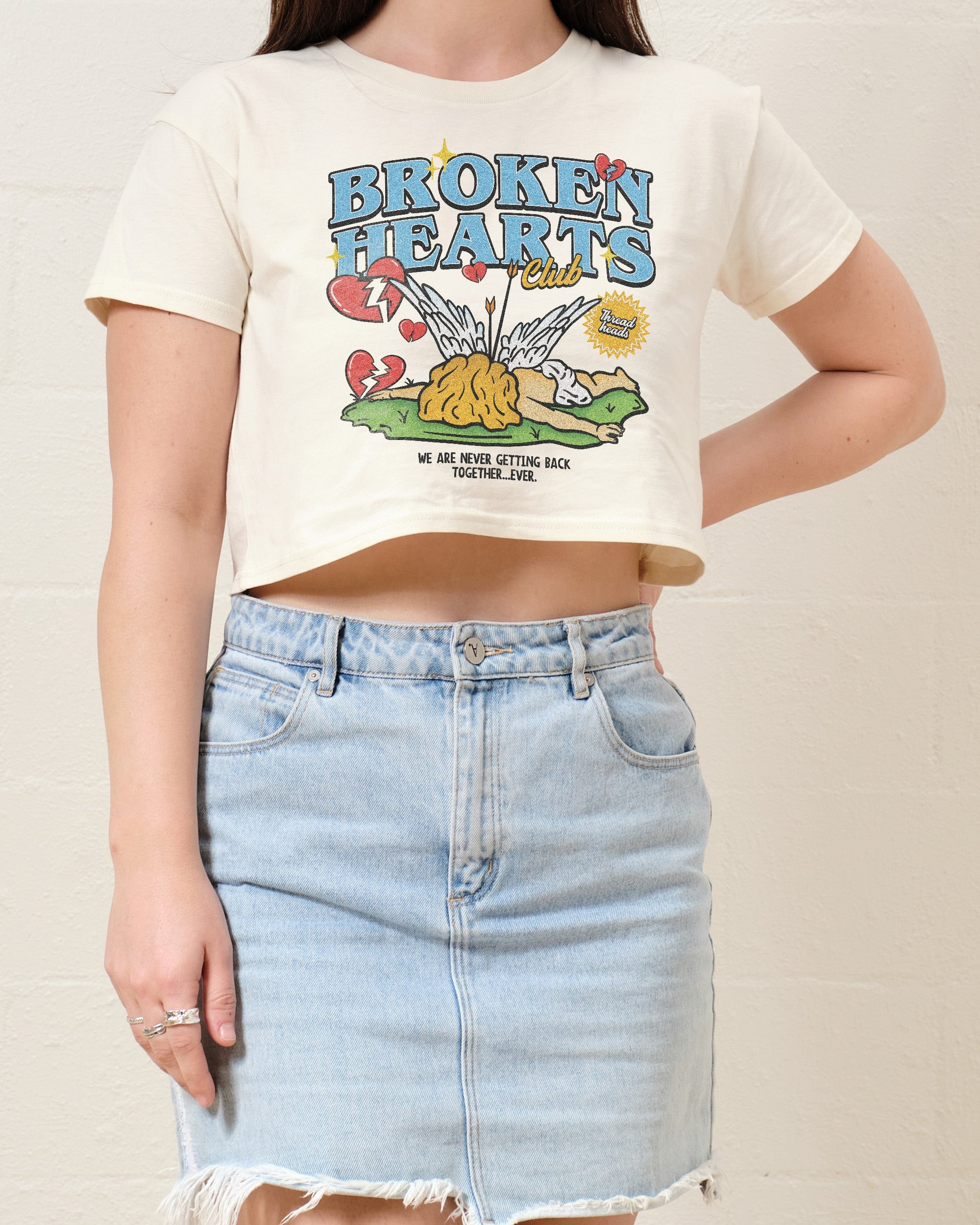 Broken Hearts Club Crop Tee Australia Online Natural