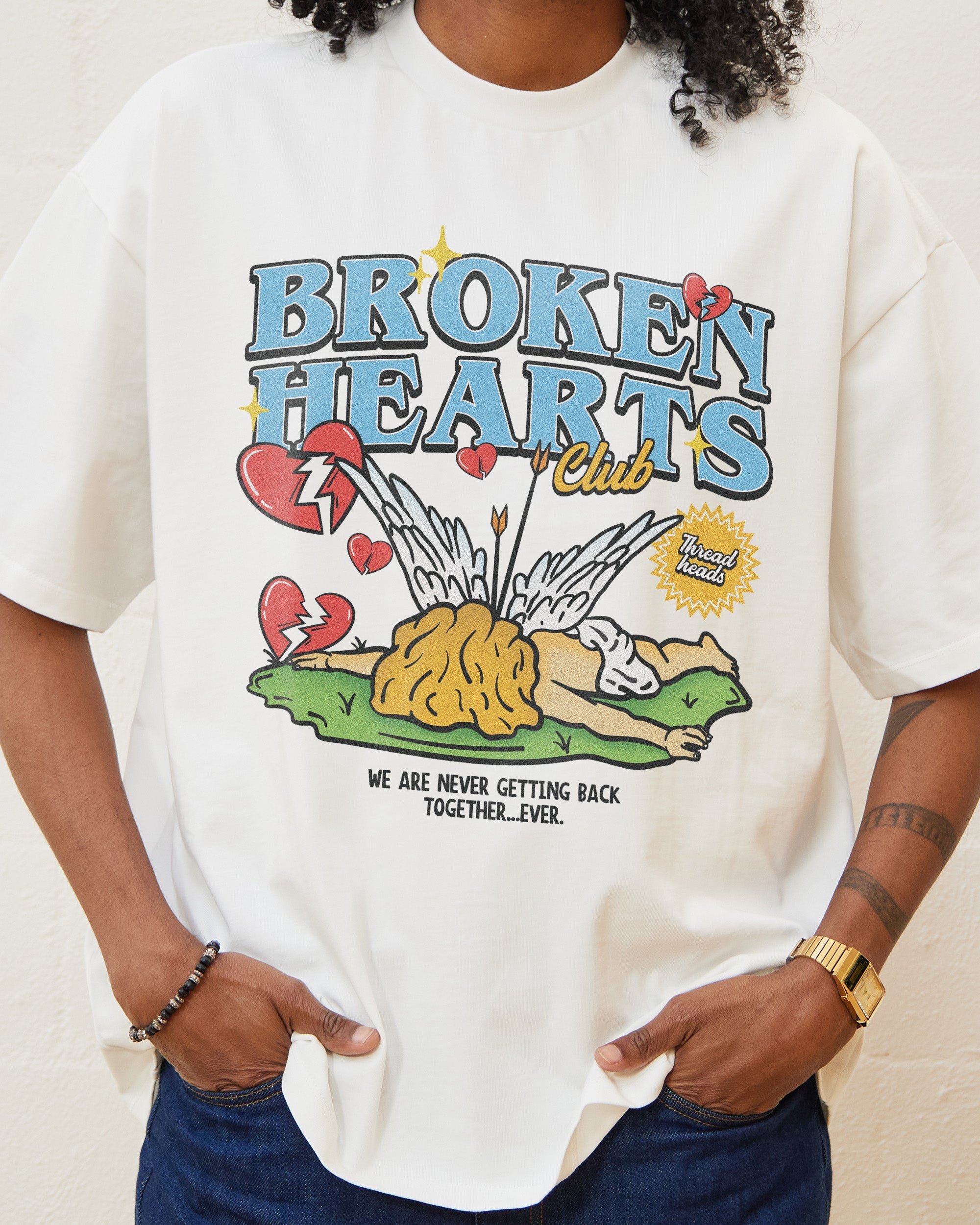 Broken Hearts Club Oversized Tee Australia Online White