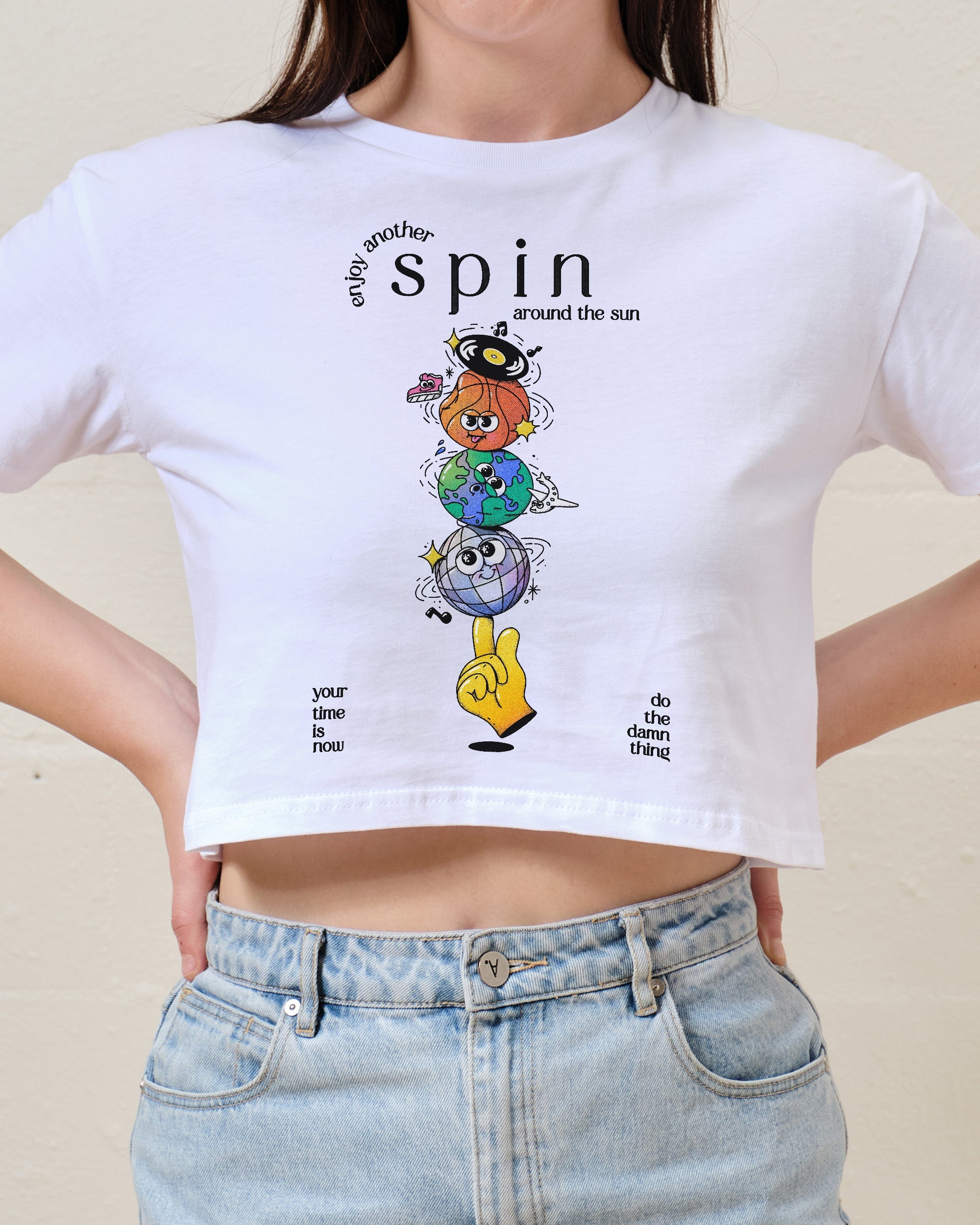 Spin Crop Tee Australia Online White